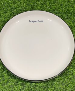 PLATO CERÁMICA DE COLOR BLANCO CON BORDE NEGRO 10" 1UND