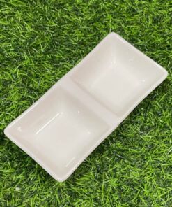 TAZA CERÁMICA CUADRADA PARA SALSA DE 2 REJILLAS 1UND