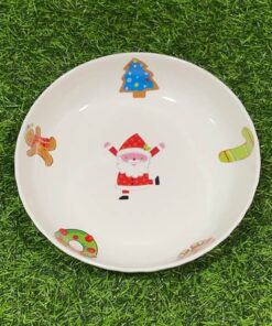 PLATO CERÁMICA REDONDO HONDO DE NAVIDEÑO 8" 1UND