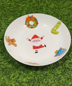 PLATO CERÁMICA REDONDO HONDO DE NAVIDEÑO 7" 1UND