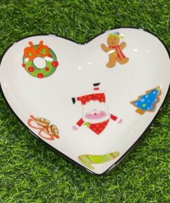 PLATO CERÁMICA DE CORAZÓN NAVIDEÑO 7.5" 1UND