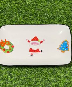 PLATO CERÁMICA RECTÁNGULO DE NAVIDEÑO 8" 1UND