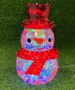 ADORNO NAVIDEÑO CON LUZ DE HOMBRE DE NIEVE 33CM 1UND