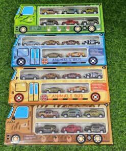 SET DE CARRO DE ANIMAL BUS 1UND (6PCS)