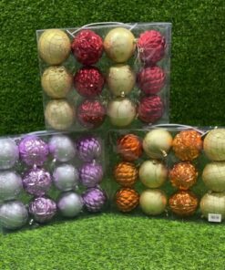 SET DE BOLA NAVIDEÑA DE 8CM 1UND (12PCS)