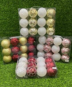 SET DE BOLA NAVIDEÑA DE 8CM 1UND (12PCS)