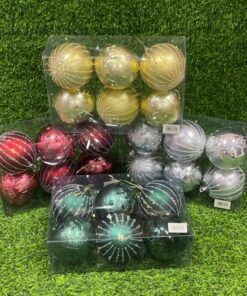 SET DE BOLA NAVIDEÑA DE 8CM 1UND (6PCS)