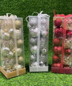 SET DE BOLA NAVIDEÑA DE 4CM Y 6CM 1UND (24PCS)