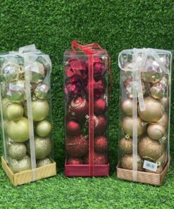 SET DE BOLA NAVIDEÑA DE 4CM Y 6CM 1UND (24PCS)