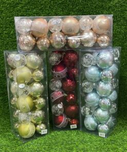 SET DE BOLA NAVIDEÑA DE 8CM Y 6CM 1UND (24PCS)
