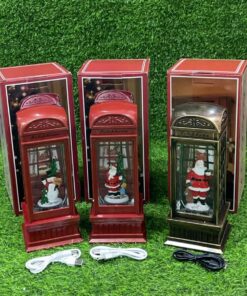 ADORNO NAVIDEÑO DE CABINA TELEFÓNICA CON MÚSICA 1UND