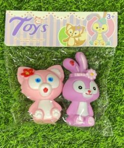 MUÑECO PARA BEBÉ DE CONEJO Y GATO 592C-1 1UND (2PCS)