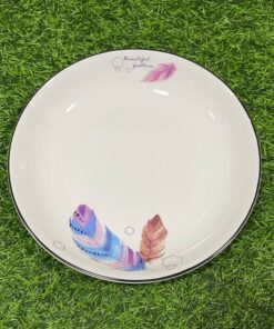 PLATO CERÁMICA DE PLUMAS 8" 1UND