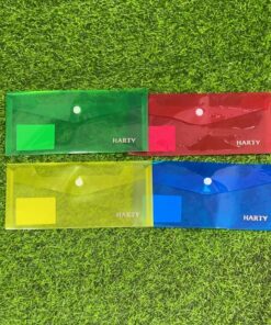 SOBRE TRANSPARENTE CON COLOR LISO CON BOTON 10.5*22.5 1UND