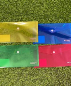 SOBRE TRANSPARENTE CON COLOR LISO CON BOTON 13*24 1UND