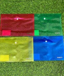 SOBRE TRANSPARENTE CON COLOR LISO CON BOTON A5 1UND