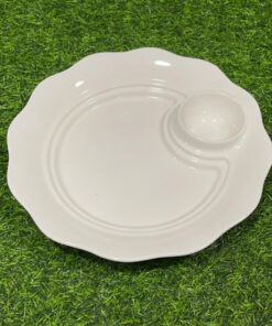 PLATO CERÁMICA COLOR BLANCO CON DISEÑOS 10" 1UND
