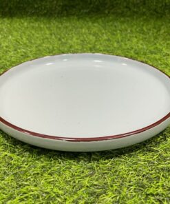 PLATO CERÁMICA DE COLOR LISO CON BORDE VINO 10.5" 1UND
