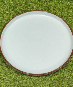PLATO CERÁMICA DE COLOR LISO CON BORDE VINO 10.5" 1UND