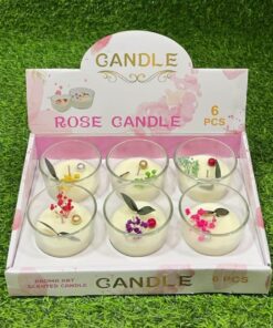 CANDELA AROMÁTICA EN VASO CON FLOR 7.5*7.5CM 1UND