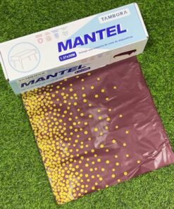 ROLLO DE MANTEL PARA FIESTA DE PUNTOS CAFÉ CON AMARILLO 1.37M*30M 1UND