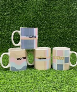 JARRA CERÁMICA CON DISEÑOS Y LETRA COFFEE 1UND