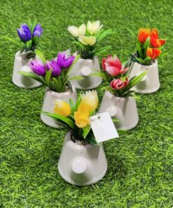 FLOR ARTIFICIAL DE TULIPÁN CON BASE DE TETERA 1UND