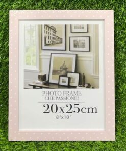PORTA RETRATO DE COLOR ROSADO CON PUNTO BLANCO 8X10″ 1UND