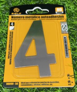 PLACA ACERO INOXIDABLE #4 COLOR PLATEADA 1UND