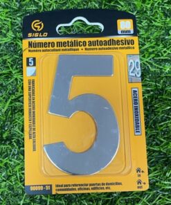 PLACA ACERO INOXIDABLE #5 COLOR PLATEADA 1UND