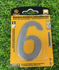 PLACA ACERO INOXIDABLE #6 COLOR PLATEADA 1UND