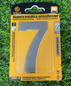 PLACA ACERO INOXIDABLE #7 COLOR PLATEADA 1UND