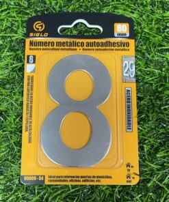 PLACA ACERO INOXIDABLE #8 COLOR PLATEADA 1UND