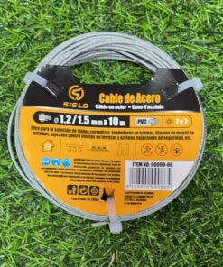 CABLE DE ACERO RECUBIERTO DE PLÁSTICO 1.2/1.5MMX10M 1UND
