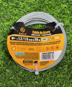 CABLE DE ACERO RECUBIERTO DE PLÁSTICO 1.2/1.5MMX20M 1UND