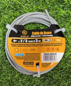 CABLE DE ACERO RECUBIERTO DE PLÁSTICO 2/3MMX3M 1UND