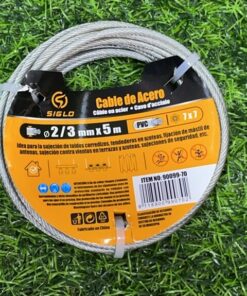 CABLE DE ACERO RECUBIERTO DE PLÁSTICO 2/3MMX5M 1UND
