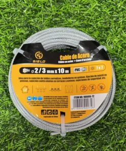 CABLE ACERO RECUBIERTO DE PLÁSTICO 2/3MMX10M 1UND