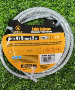 CABLE DE ACERO RECUBIERTO DE PLÁSTICO 4/5MMX2M 1UND