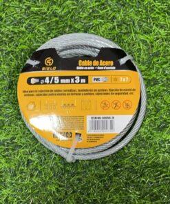 CABLE DE ACERO RECUBIERTO DE PLÁSTICO 4/5MMX3M 1UND