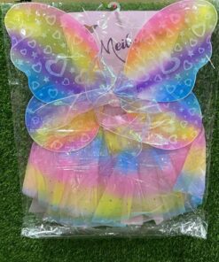 SET DE DISFRAZ DE MARIPOSA COLOR DE ARCO IRIS 1UND (2PCS)