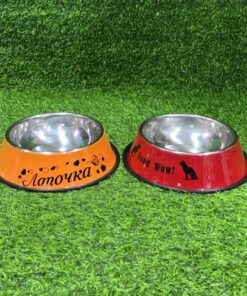 TAZA ACERO PARA MASCOTA CON DISEÑOS Y LETRAS 22*5CM 1UND