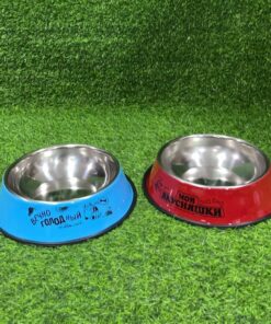TAZA ACERO PARA MASCOTA CON DISEÑOS Y LETRAS 25.5*5.5CM 1UND