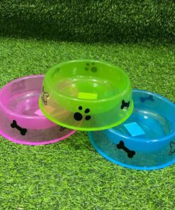 TAZA REDONDA PARA MASCOTA DE HUESOS Y HUELLAS 1UND