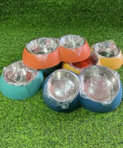 TAZA DOBLE PARA MASCOTA CON TAZA ACERO 1UND