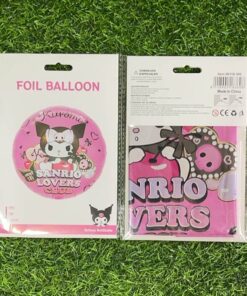 GLOBO METÁLICO DE KUROMI CIRCULO ROSADO 18" 1UND