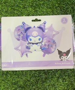 SET DE GLOBOS METÁLICOS DE KUROMI MORADO 1UND (5PCS)