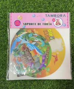 SOPORTE CARTON PARA POSTRES DE 3 PISOS DE DINOSAURIO 1UND