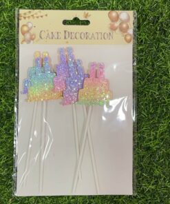 DECORACIÓN PARA QUEQUE DE ARCO IRIS / QUEQUE 1UND (5PCS)