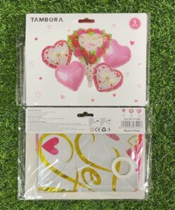 GLOBO METÁLICO DE CORAZÓN I LOVE YOU 1UND (5PCS)